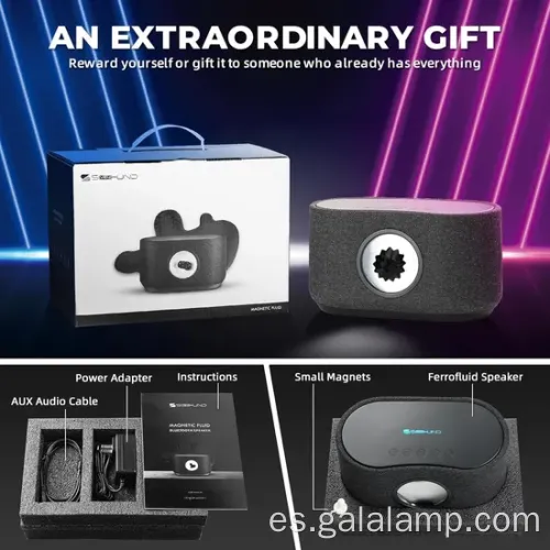 Visualizador de sonido ferrofluid sincronizado con ritmo musical